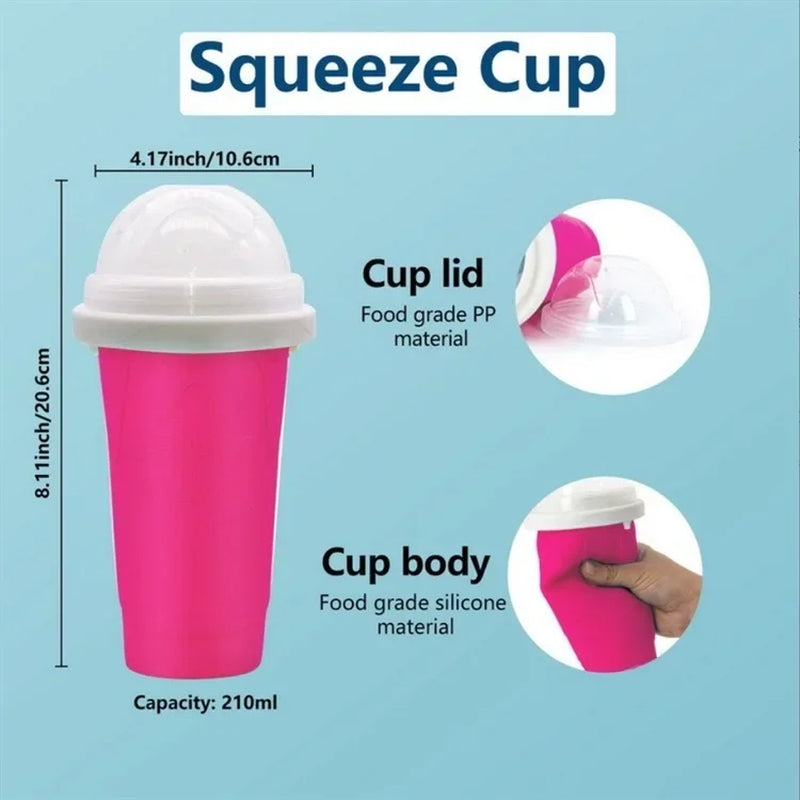 Milk Shake Maker Cooling Cup Squee DIY It for Family 2024 Summer Magic Slushy Maker Squeeze Cup Homemade