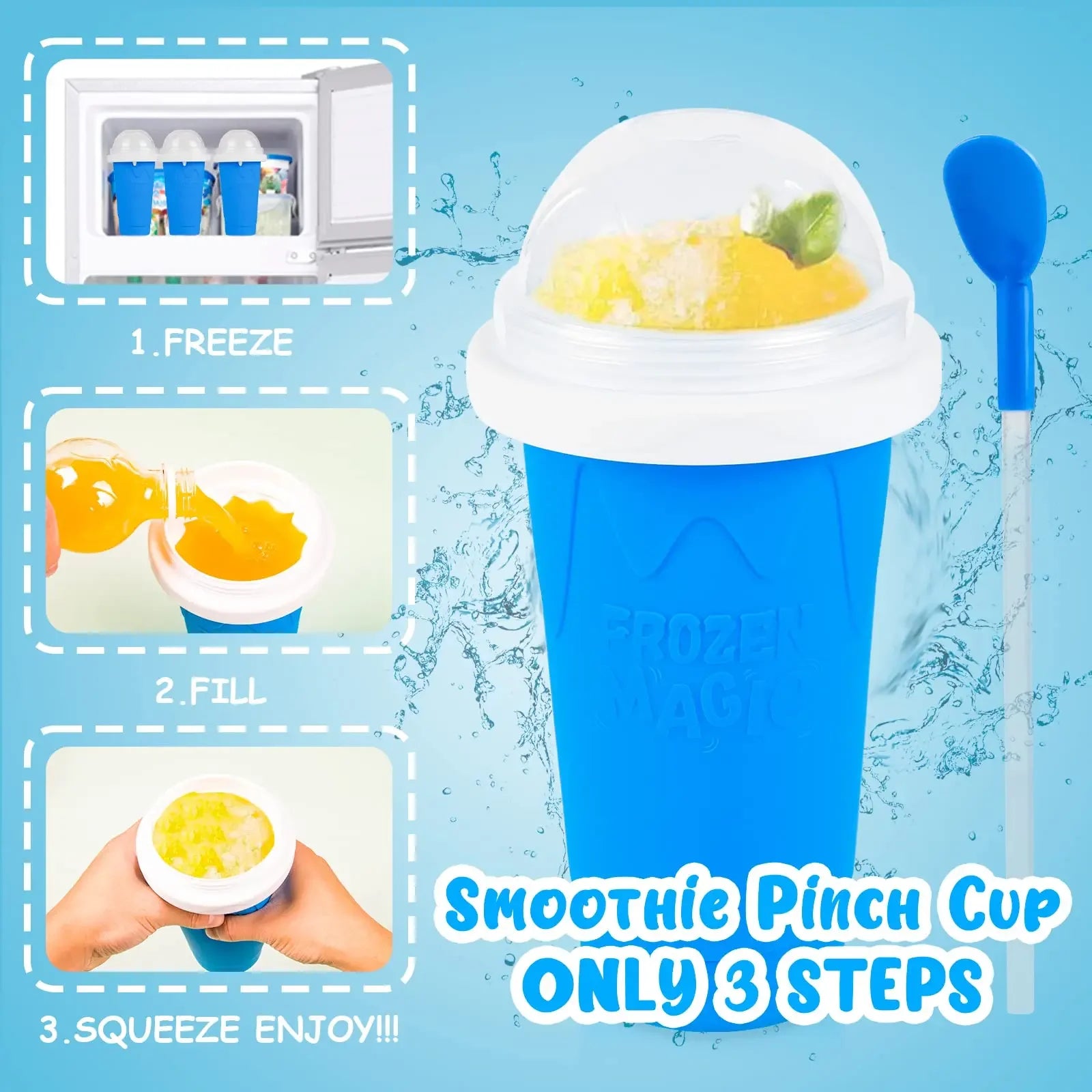 Milk Shake Maker Cooling Cup Squee DIY It for Family 2024 Summer Magic Slushy Maker Squeeze Cup Homemade