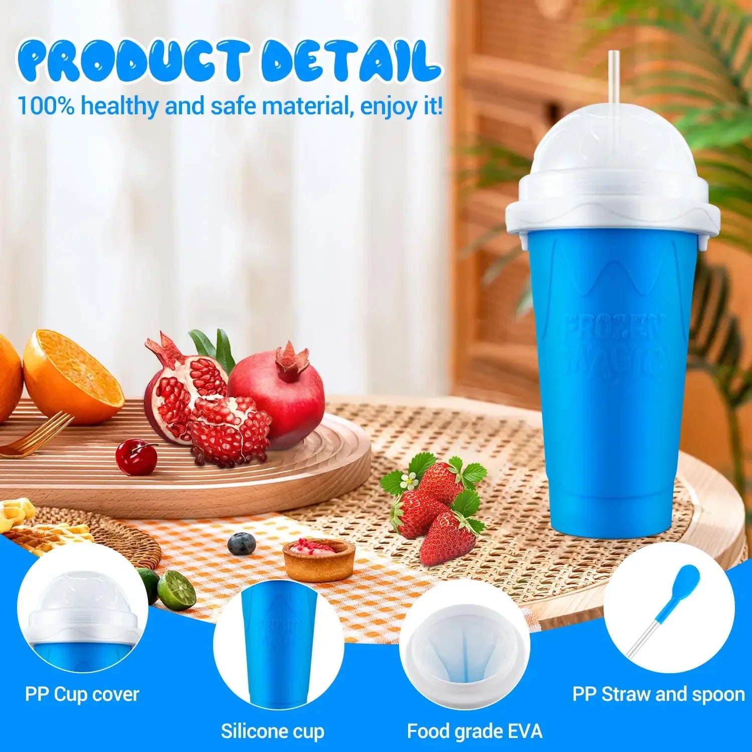 Milk Shake Maker Cooling Cup Squee DIY It for Family 2024 Summer Magic Slushy Maker Squeeze Cup Homemade