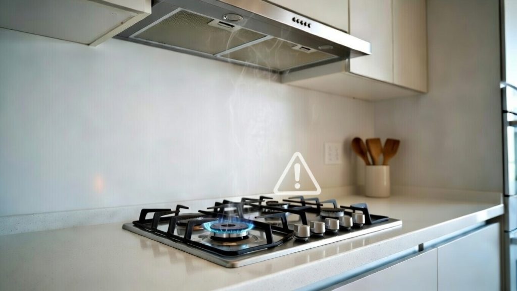 Illustrating potential gas leak and burner hazards